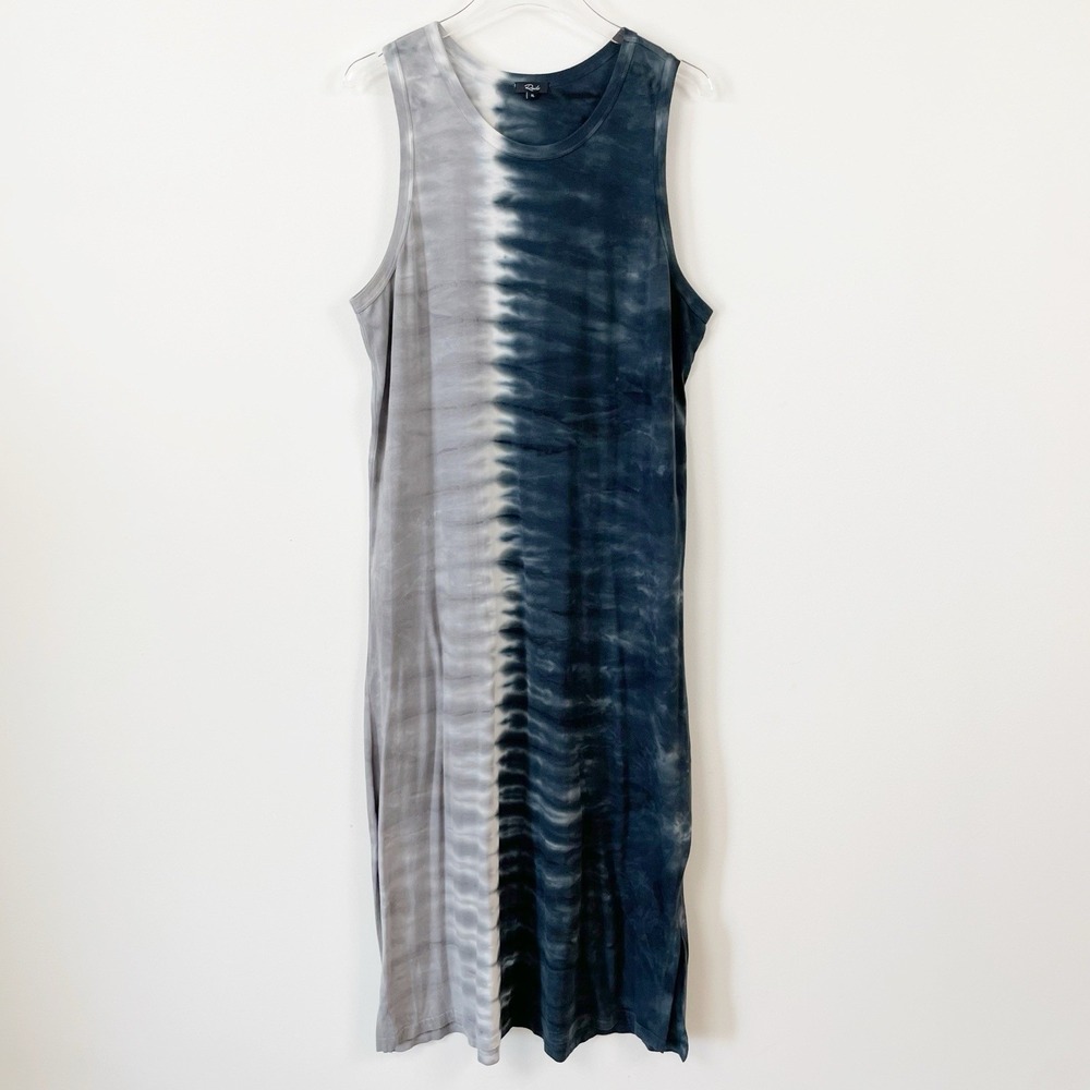 Rails The Tank Dress Midi Black Blue Dip Dye Women's Size XL 100% Cotton
